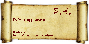 Pávay Anna névjegykártya
