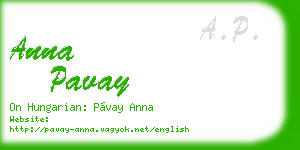 anna pavay business card