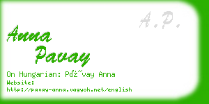 anna pavay business card